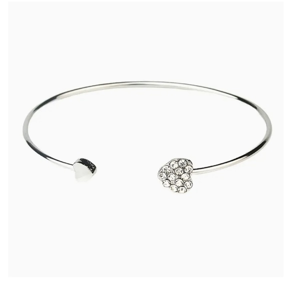 2 for $12 Adjustable Love Heart Silver and Gold-tone Bangle Bracelets - Picture 12 of 13